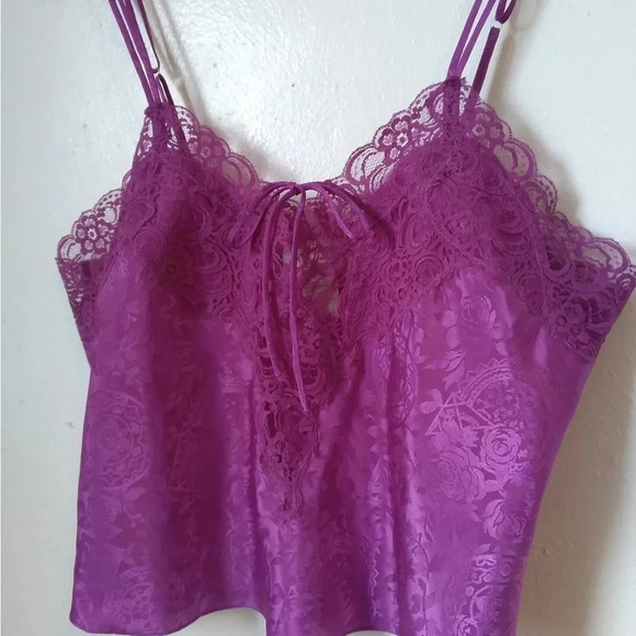Victoria Secret Gold Label Magenta Brocade Camisole 1990s Medium/M - Picture 5 of 5